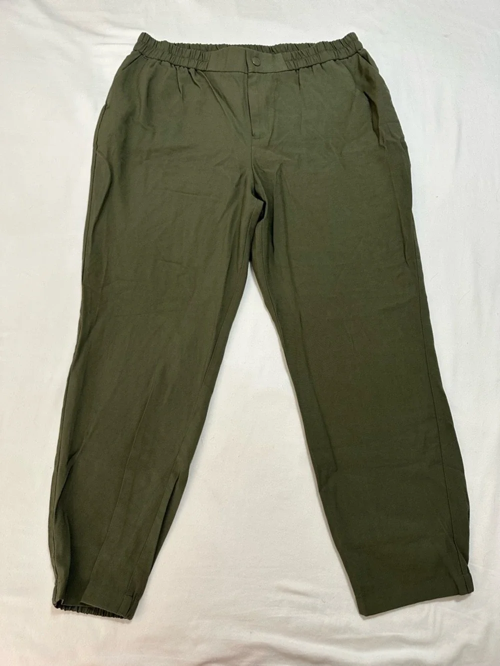 A NEW DAY FOREST GREEN HIGH RISE JOGGERS TROUSER STYLE UP OR DOWN XL EUC